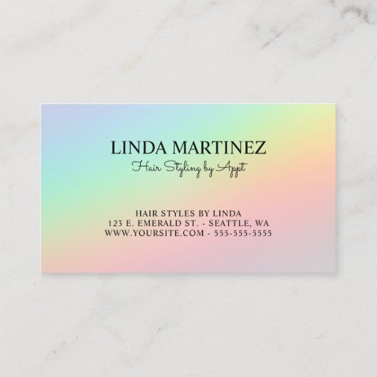  Rainbow Holografische Gradiënt Logo Visitekaartje (Achterkant)