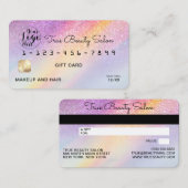 Rainbow Holograph Glitter Ombre Credit Logo Gift Visitekaartje (Voorkant / Achterkant)