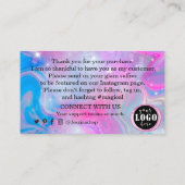 Rainbow holographic bedankt visitekaartje (Achterkant)