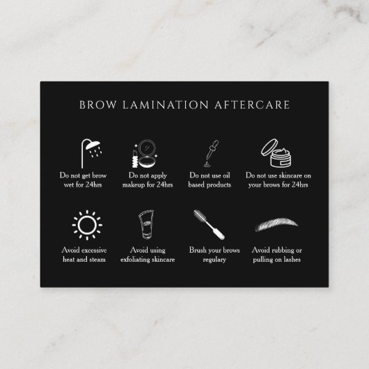 Rainbow Holographic Brow After Care-instructies Visitekaartje (Achterkant)