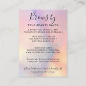 Rainbow Holographic Brows Aftercare Piccon Visitekaartje (Achterkant)