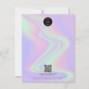 Rainbow Holographic Business Logo QR-code Notitiekaartje