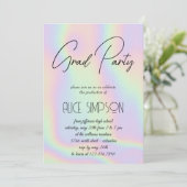 Rainbow Holographic Drip Afstuderen Kaart (Staand voorkant)