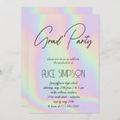 Rainbow Holographic Drip Afstuderen Kaart (Voorkant / Achterkant)