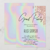 Rainbow Holographic Drip Afstuderen Kaart (Voorkant / Achterkant)