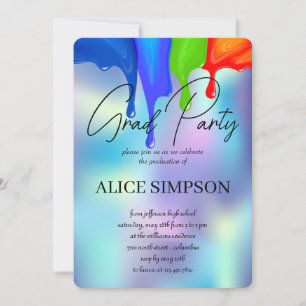 Rainbow Holographic Drip Afstuderen Kaart