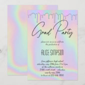 Rainbow Holographic Drip Afstuderen Kaart (Voorkant / Achterkant)