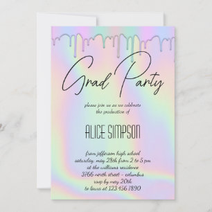 Rainbow Holographic Drip Afstuderen Kaart