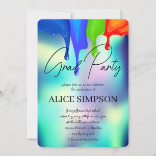 Rainbow Holographic Drip Afstuderen Kaart