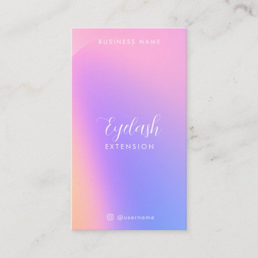 Rainbow Holographic Eyelash Extensions Kaart Visitekaartje (Voorkant)