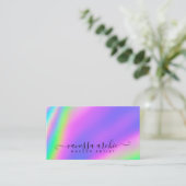 Rainbow Holographic Folie Beauty Service Visitekaartje (Staand voorkant)
