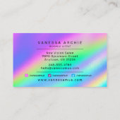 Rainbow Holographic Folie Beauty Service Visitekaartje (Achterkant)