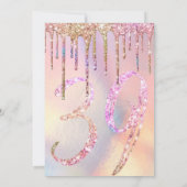 Rainbow Holographic Glitter Drift Age Birthday Kaart (Achterkant)