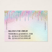 Rainbow Holographic Glitter Drift Bracelet Display Visitekaartje (Achterkant)