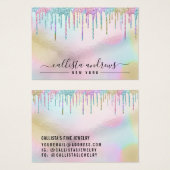 Rainbow Holographic Glitter Drift Bracelet Display Visitekaartje (Voorkant /achterkant)