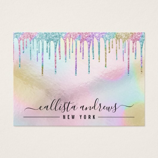 Rainbow Holographic Glitter Drift Bracelet Display Visitekaartje (Voorkant)