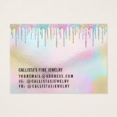 Rainbow Holographic Glitter Drift Bracelet Display Visitekaartje (Achterkant)