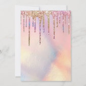 Rainbow Holographic Glitter Drift Photo Afstuderen Kaart (Achterkant)