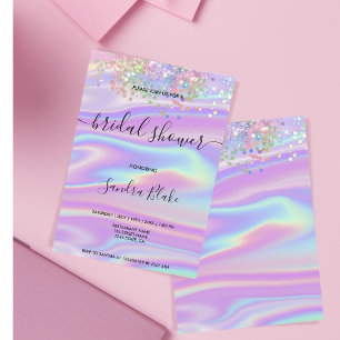 Rainbow Holographic Glitter Drift Vrijgezellenfees Kaart