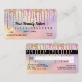 Rainbow Holographic Glitter Drips Gift Credit Visitekaartje (Voorkant / Achterkant)