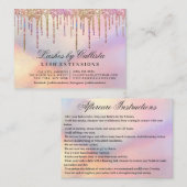 Rainbow Holographic Glitter Drips Lashes Nazorg Visitekaartje (Voorkant / Achterkant)