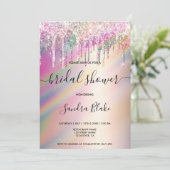 Rainbow holographic Glitter drukt Vrijgezellenfees Kaart (Staand voorkant)