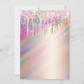 Rainbow holographic Glitter drukt Vrijgezellenfees Kaart (Achterkant)