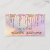 Rainbow Holographic Glitter Druppelt Haar Schaar Visitekaartje (Achterkant)