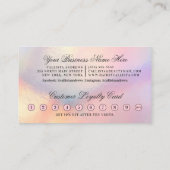 Rainbow Holographic Glitter Drupt Loyaliteit Klantenkaartje (Achterkant)