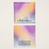 Rainbow Holographic Glitter Ombre Earring Display Vierkante Visitekaartjes (Voorkant /achterkant)