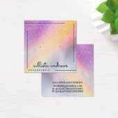 Rainbow Holographic Glitter Ombre Earring Display Vierkante Visitekaartjes (Bureau)