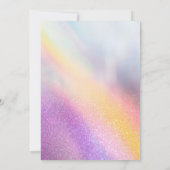 Rainbow Holographic Glitter Ombre Foto Verjaardag Kaart (Achterkant)