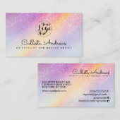 Rainbow Holographic Glitter Ombre Glitter Ombre Visitekaartje (Voorkant / Achterkant)