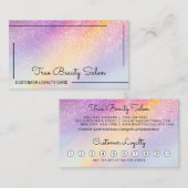 Rainbow Holographic Glitter Ombre Klant Klantenkaartje (Voorkant / Achterkant)