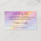 Rainbow Holographic Glitter Ombre Klant Klantenkaartje (Achterkant)