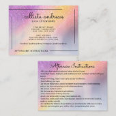 Rainbow Holographic Glitter Ombre wimpers nazorg Visitekaartje (Voorkant / Achterkant)