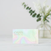 Rainbow Holographic Gold Accents Visitekaartje (Staand voorkant)