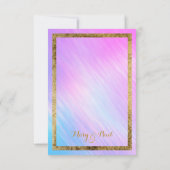 Rainbow Holographic Gold Confetti RSVP (Achterkant)
