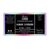 Rainbow Holographic Hair Serum Labels (Voorkant)