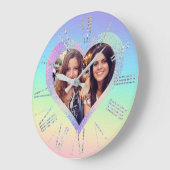 Rainbow Holographic Heart Lijst Aangepaste foto Grote Klok (Hoek)