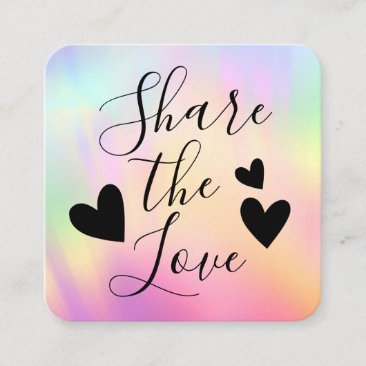 Rainbow Holographic Iridescent Unicorn Script Aanbevelingskaartje (Voorkant)