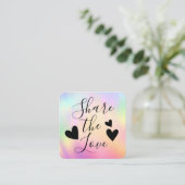 Rainbow Holographic Iridescent Unicorn Script Aanbevelingskaartje (Staand voorkant)