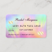 Rainbow Holographic Iridescent Unicorn-tegoed Visitekaartje (Voorkant)