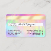 Rainbow Holographic Iridescent Unicorn-tegoed Visitekaartje (Achterkant)