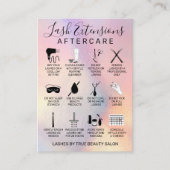 Rainbow Holographic Lash Extensions Aftercare Icon Visitekaartje (Voorkant)
