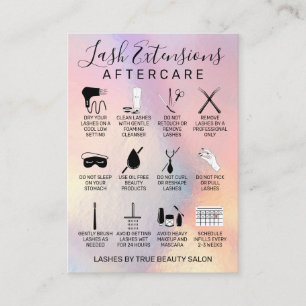 Rainbow Holographic Lash Extensions Aftercare Icon Visitekaartje