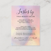 Rainbow Holographic Lash Extensions Aftercare Icon Visitekaartje (Achterkant)