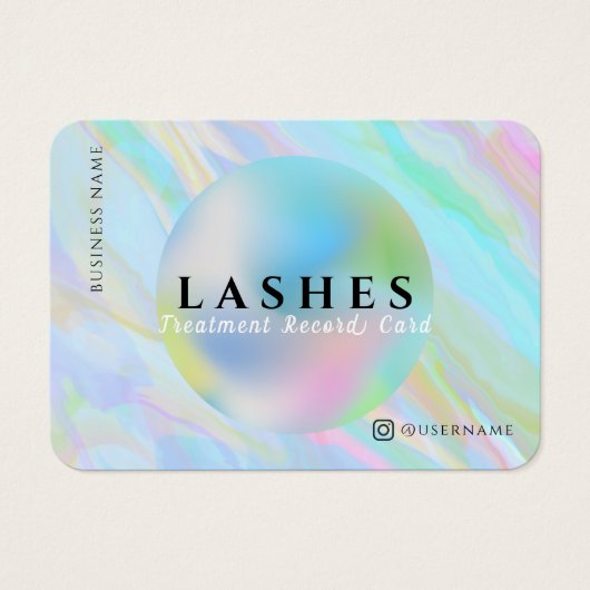 Rainbow Holographic Lash Record extensie Kaart (Voorkant)