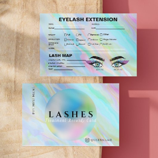 Rainbow Holographic Lash Record extensie Kaart