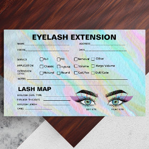 Rainbow Holographic Lash Record extensie Kaart